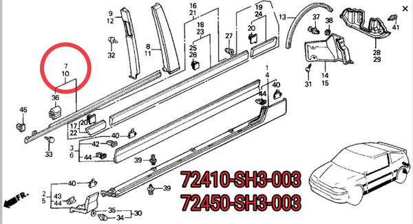 Honda CRX/Civic Hatch JDM 88-91 Side Sill (Pair)